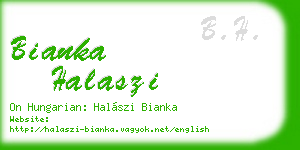 bianka halaszi business card