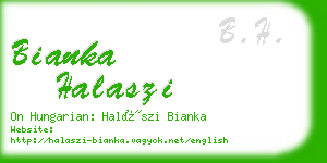 bianka halaszi business card